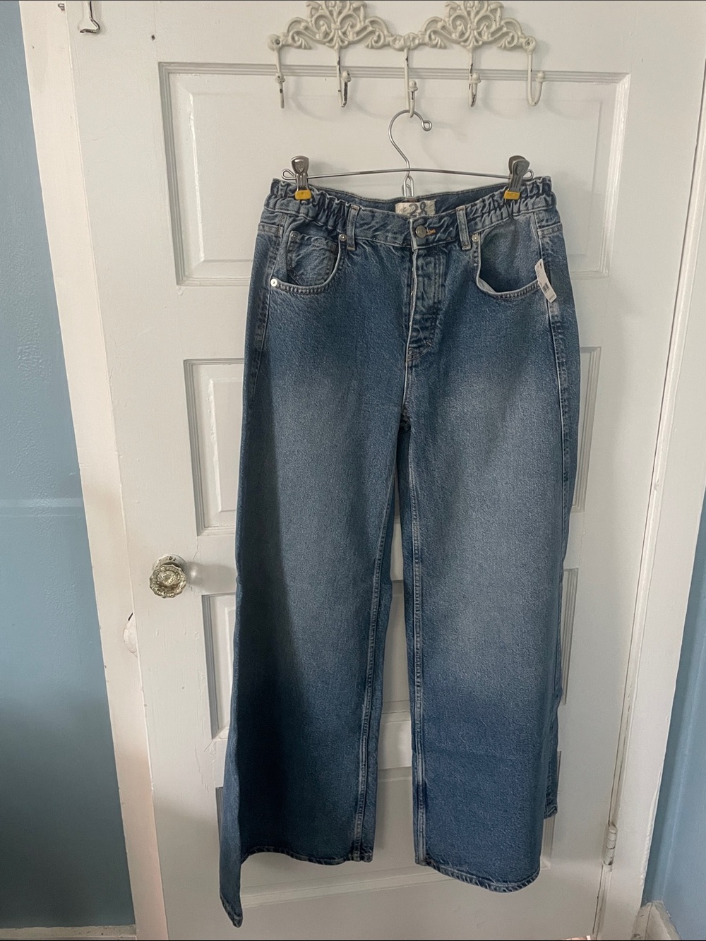We The Free Dark Blue Wide-Leg Jeans